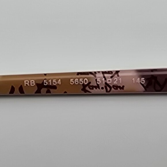 Ray-Ban RB5154 5650 Clubmaster Polished Tortoise on Text Eyeglasses Frame 51mm - Picture 7 of 14